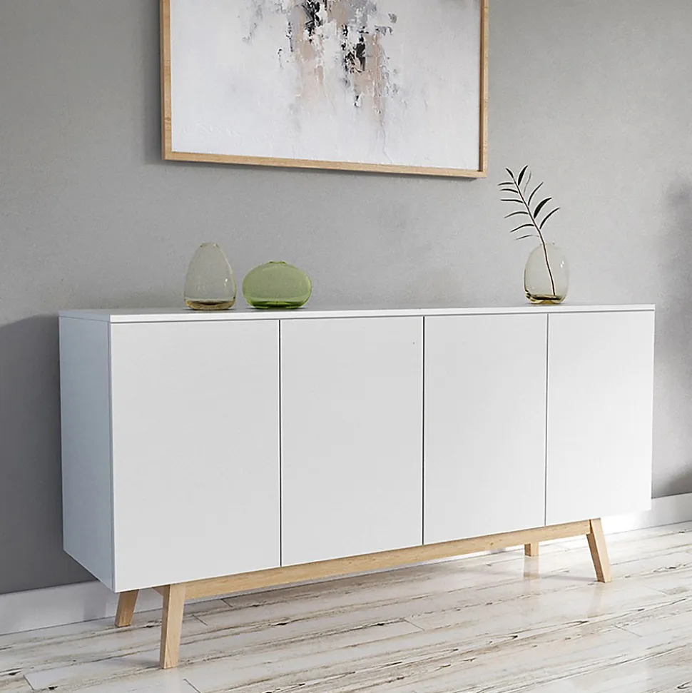 Bahut HOME 4 portes 2 tiroirs / Blanc