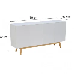 Bahut HOME 4 portes 2 tiroirs / Blanc