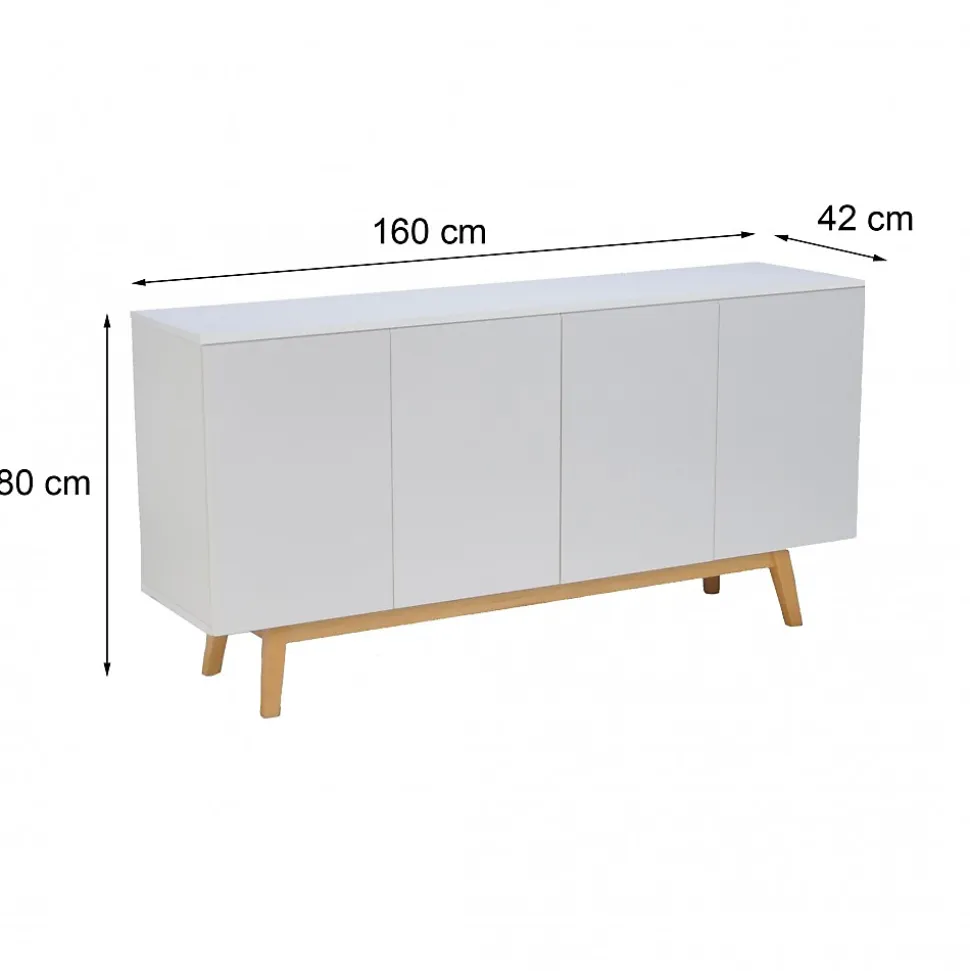 Bahut HOME 4 portes 2 tiroirs / Blanc