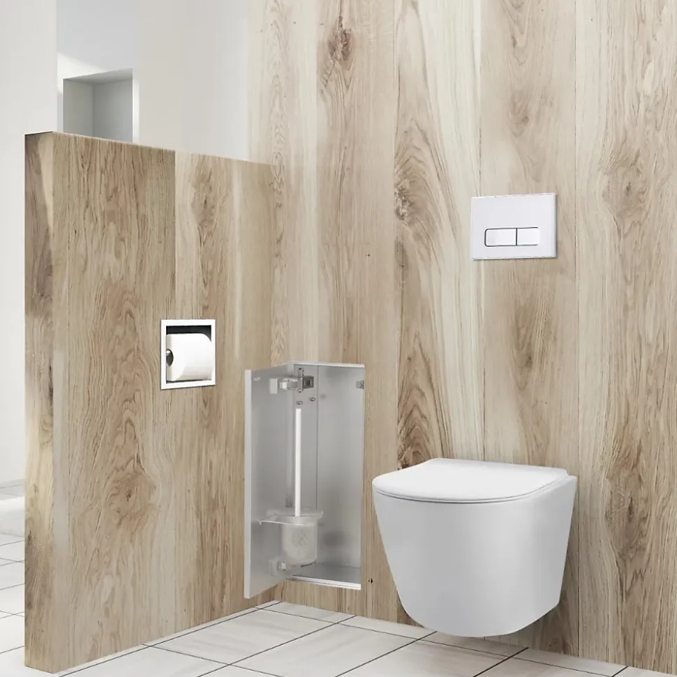 Balneo Armoire encastrée sous carrelage pour brosse WC gauche 53,2cm