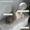 Banc à chaussures - 2 portes - coussin rembourré - gris blanc