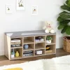 Banc à Chaussures 10 Niches Décor Bois - L104 cm