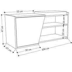 Banc à chaussures 1 porte L104 cm - Fiona