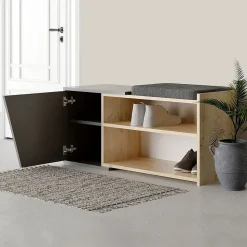 Banc à chaussures 1 porte L104 cm - Fiona