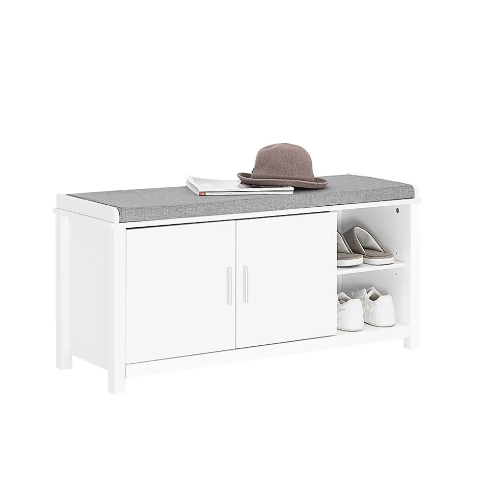 Banc à Chaussures, 2 Portes Coussin Rembourré, FSR168-W, SoBuy