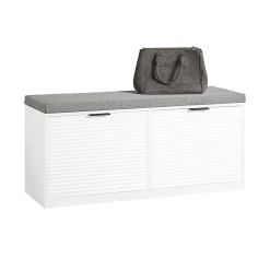 Banc à Chaussures avec 2 Abattants et Coussin Rembourré, FSR147-W, SoBuy