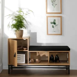 Banc à Chaussures avec 2 Rangement L100 cm - JILL