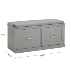 Banc à chaussures avec assise, espace de rangement, FSR131-HG, SoBuy