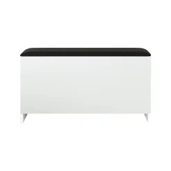 Banc à chaussures Cocos 46x89,5x35,5 Panneau de particules Simili-cuir Blanc Gris Foncé Moderne