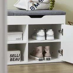 Banc à Chaussures Commode à Chaussures avec Coussin Rembourré, FSR96-W, SoBuy
