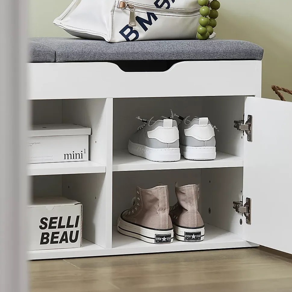 Banc à Chaussures Commode à Chaussures avec Coussin Rembourré, FSR96-W, SoBuy