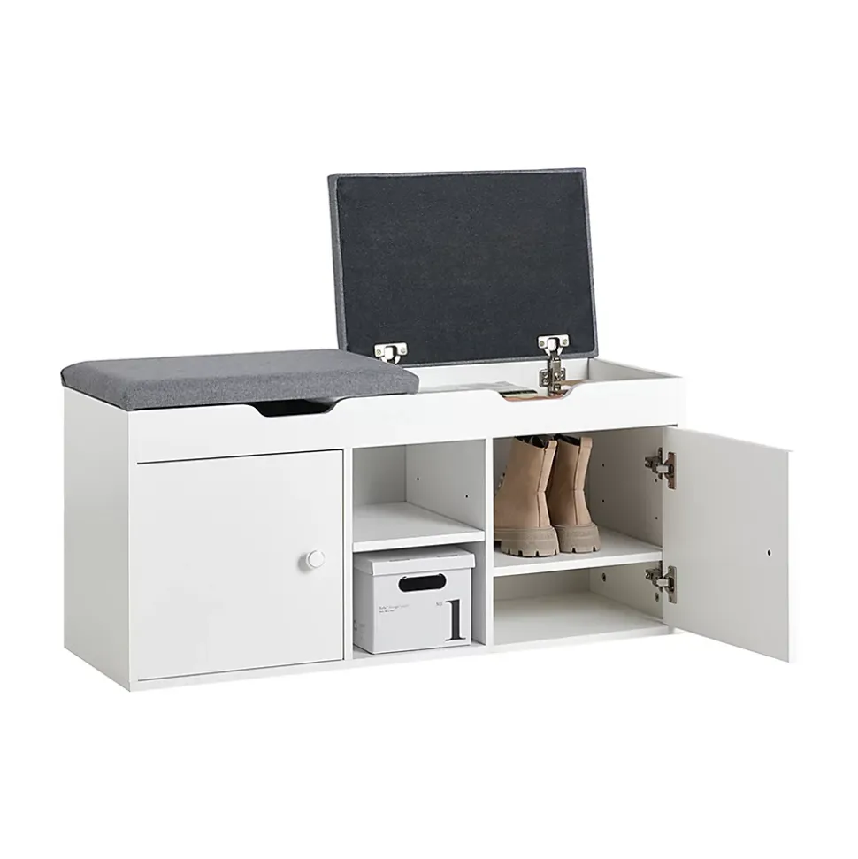 Banc à Chaussures Commode à Chaussures avec Coussin Rembourré, FSR96-W, SoBuy