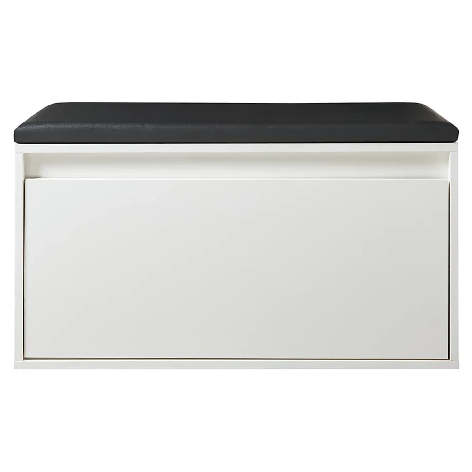 Banc à chaussures Degerfors 80 x 39 x 45 cm blanc noir en.casa