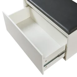 Banc à chaussures Degerfors 80 x 39 x 45 cm blanc noir en.casa