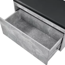 Banc à chaussures Degerfors 80 x 39 x 45 cm effet béton noir en.casa