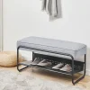 Banc à chaussures Lillehammer 90 x 37 x 42 cm gris en.casa
