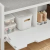 Banc à Chaussures Meuble Entrée avec Coussin Rembourré et 1 Abattant, FSR97-W, SoBuy