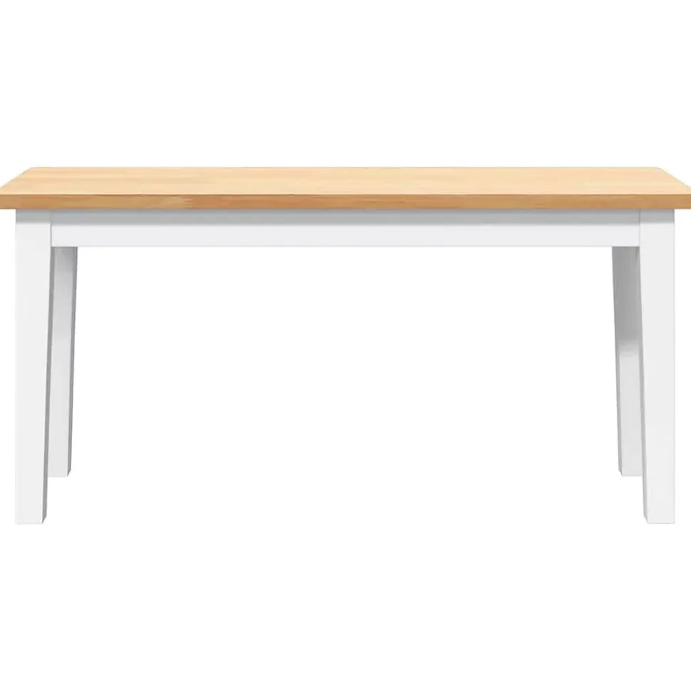 Banc 90 cm blanc bois massif caoutchouc vidaXL