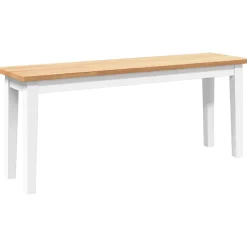 Banc 110 cm blanc bois massif caoutchouc vidaXL