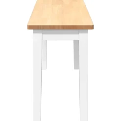 Banc 110 cm blanc bois massif caoutchouc vidaXL
