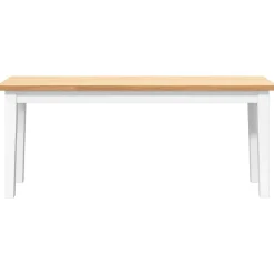 Banc 110 cm blanc bois massif caoutchouc vidaXL