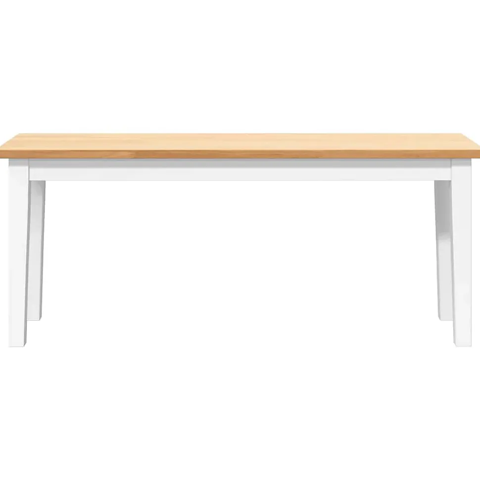 Banc 110 cm blanc bois massif caoutchouc vidaXL