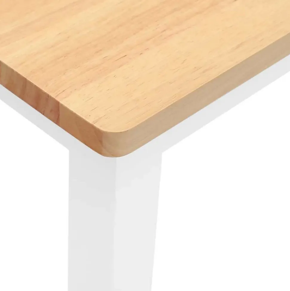 Banc 110 cm blanc bois massif caoutchouc vidaXL