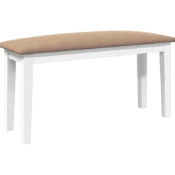 Banc 90 cm blanc bois massif caoutchouc vidaXL