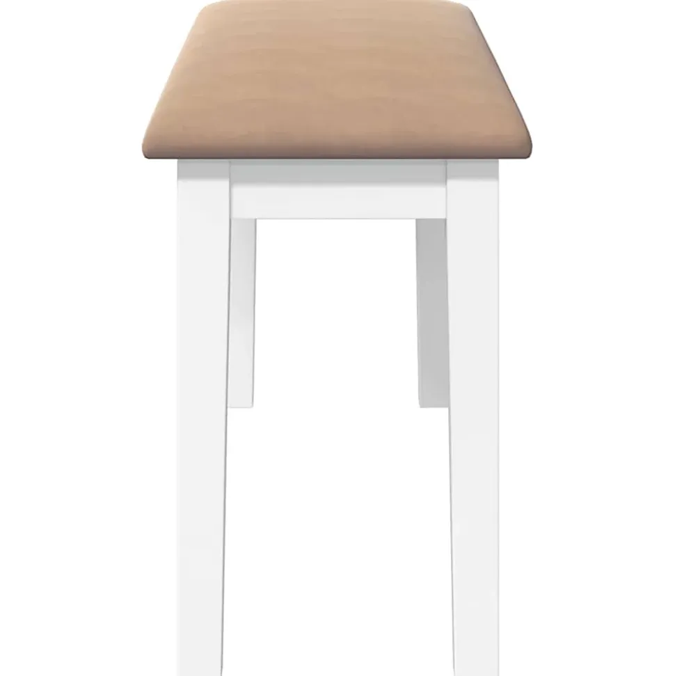 Banc 90 cm blanc bois massif caoutchouc vidaXL