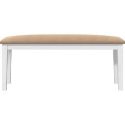 Banc 110 cm blanc bois massif caoutchouc vidaXL
