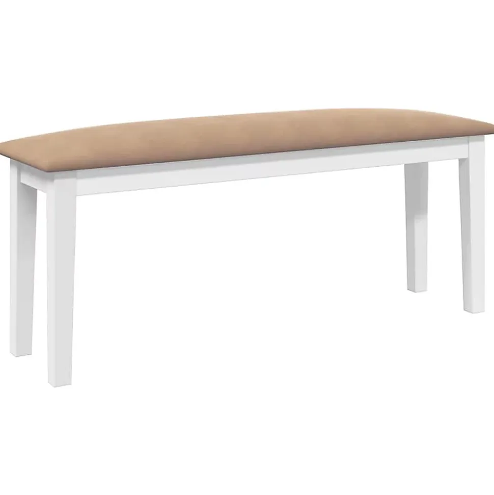 Banc 110 cm blanc bois massif caoutchouc vidaXL
