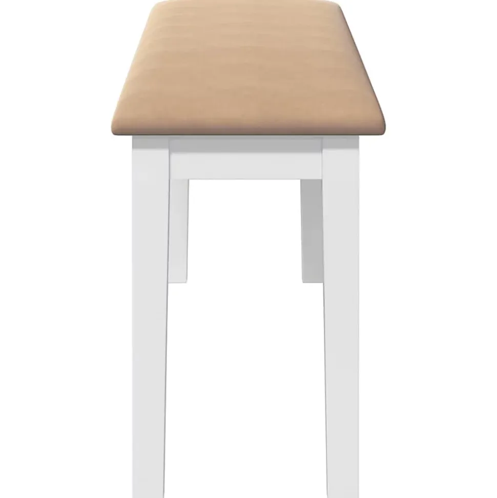 Banc 110 cm blanc bois massif caoutchouc vidaXL