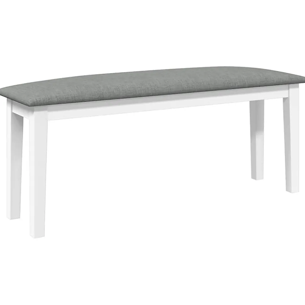 Banc 110 cm blanc bois massif caoutchouc vidaXL