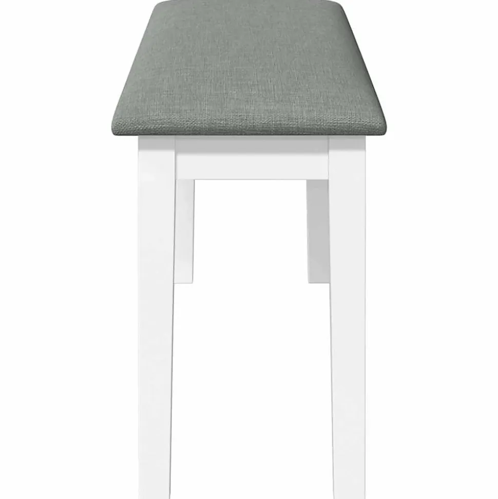 Banc 110 cm blanc bois massif caoutchouc vidaXL