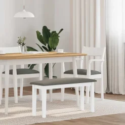 Banc 90 cm blanc bois massif caoutchouc vidaXL