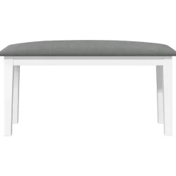 Banc 90 cm blanc bois massif caoutchouc vidaXL