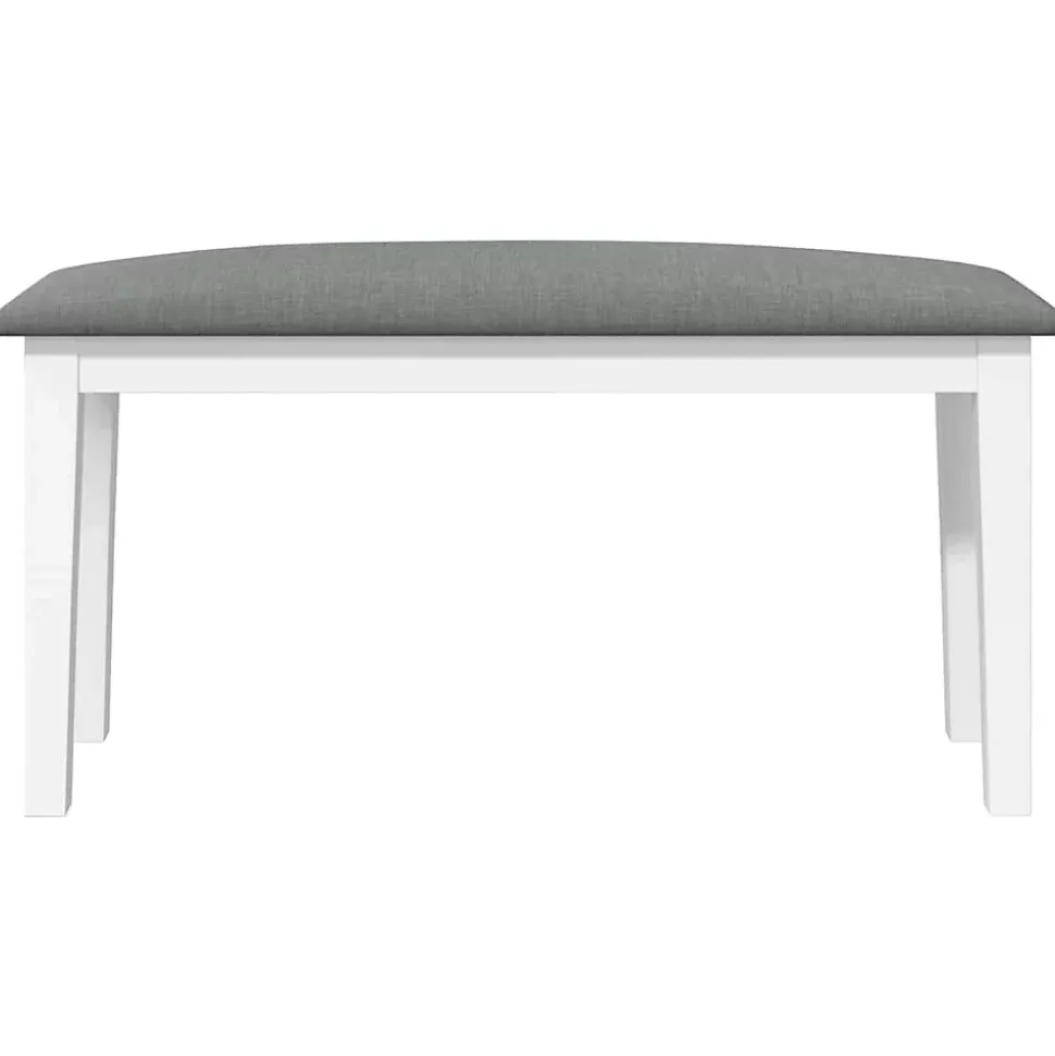 Banc 90 cm blanc bois massif caoutchouc vidaXL