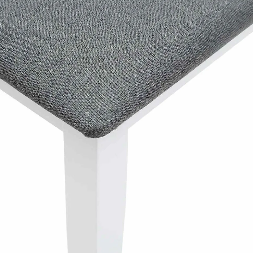 Banc 90 cm blanc bois massif caoutchouc vidaXL
