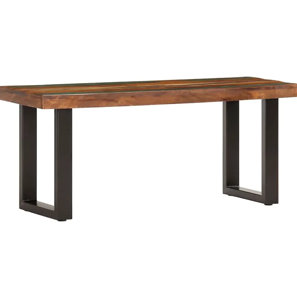 Banc 110 cm Bois de récupération solide et acier vidaXL