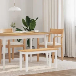 Banc 90 cm bois massif caoutchouc vidaXL