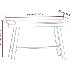 Banc 80 cm Bois massif de teck vidaXL