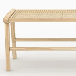 Banc 120 cm en bois de teck et cannage - Kuna