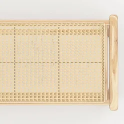 Banc 120 cm en bois de teck et cannage - Kuna