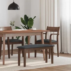 Banc 90 cm marron bois massif caoutchouc vidaXL