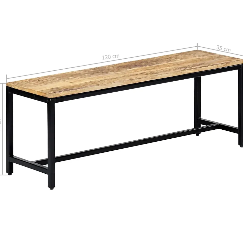 Banc à dîner 120 cm Bois de manguier massif brut vidaXL