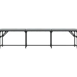 Banc à manger gris clair 186x32x45 cm acier et tissu vidaXL