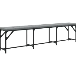 Banc à manger gris clair 186x32x45 cm acier et tissu vidaXL