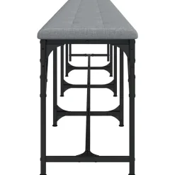 Banc à manger gris clair 248x32x45 cm acier et tissu vidaXL