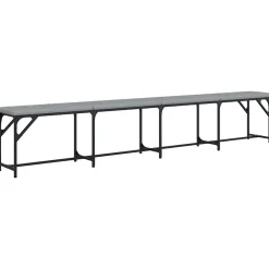 Banc à manger gris clair 248x32x45 cm acier et tissu vidaXL
