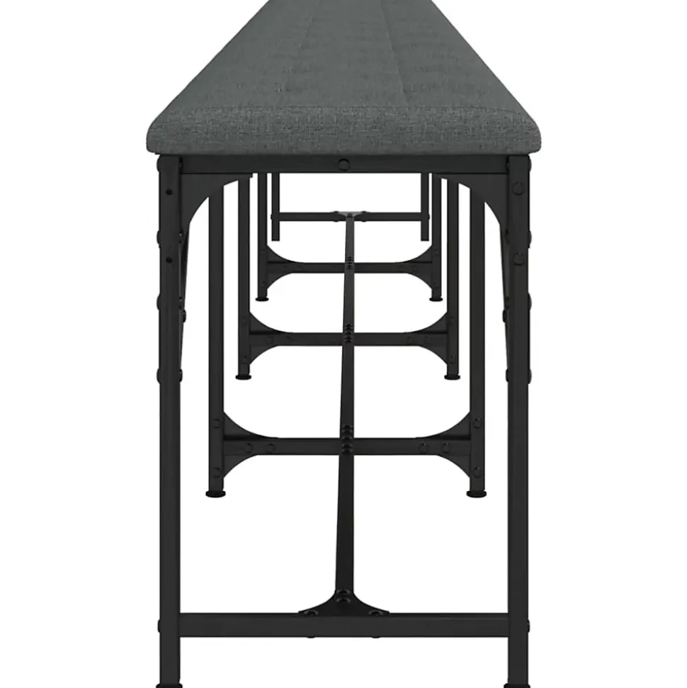 Banc à manger gris foncé 248x32x45 cm acier et tissu vidaXL